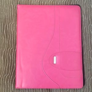 Pink Faux Leather Work Portfolio